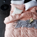 Perlindungan Quilt Home Bed Bed Warna Pepejal Set Bedding